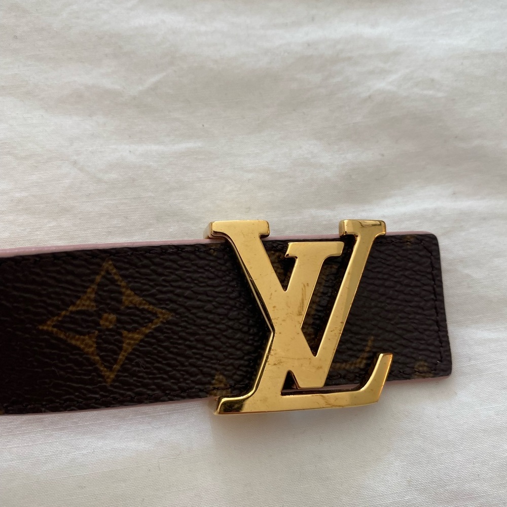Louis Vuitton Monogram LV Reversible Belt, Rose Poudre